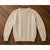 Aran Irish Wool Sweater Mens L Fisherman Cable Knit Chunky Cream Handmade