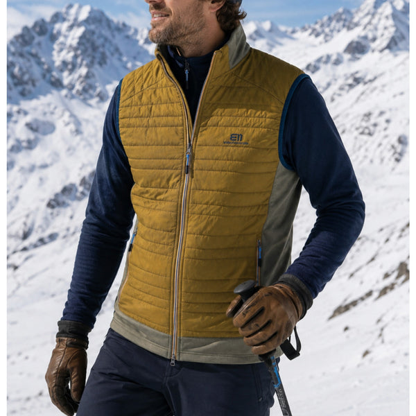 State of Elevenate Fusion Stretch Insulated Vest Men's XL Mustard Brown NWOT