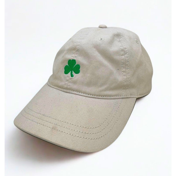 J.Crew Washed Critter Lucky 3 Leaf Clover Hat Khaki Strapback Cotton