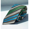 Eton Silk Neck Tie Made in England Blue Green Black White Striped Luxury Tie