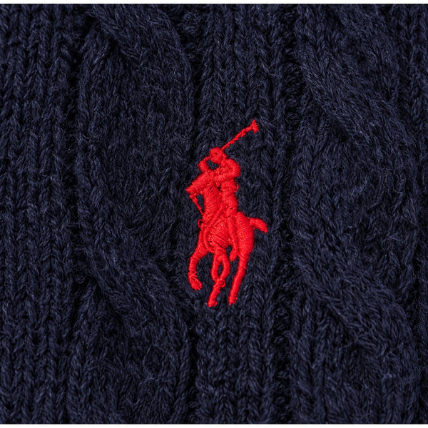 Polo Ralph Lauren Wool Cashmere Cable Knit Crewneck Sweater Men's Large Navy