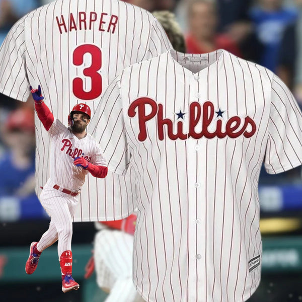 Philadelphia Phillies Bryce Harper #3 Majestic Cool Base Home Jersey Sz 2XL NWOT