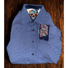 Robert Graham XL Classic Fit Blue Geometric Flip Cuff Button Shirt NWOT Luxury