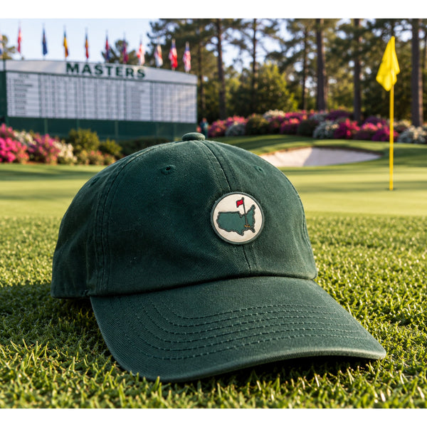 Masters Tournament Augusta National Rubber Map Patch Golf Dad Hat Adjustable