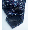 Ermenegildo Zegna Silk Tie Navy Blue Geometric Pattern Made in Italy Luxury