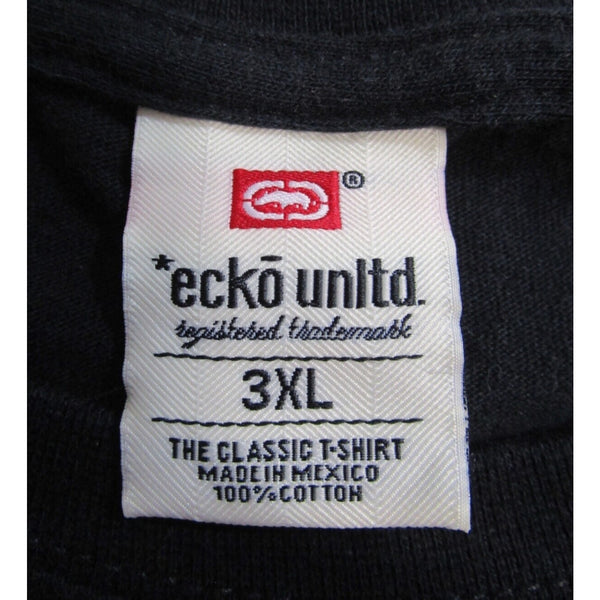 Ecko Unltd Graphic Logo Spellout T-Shirt Black Mens 3XL Vintage Y2K Streetwear