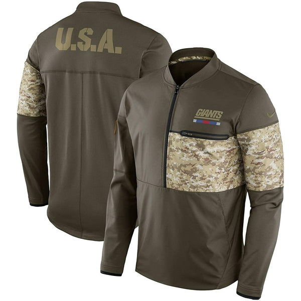 New York Giants Nike Salute to Service 1/2 Zip Pullover Men's M NWT NFL Olive