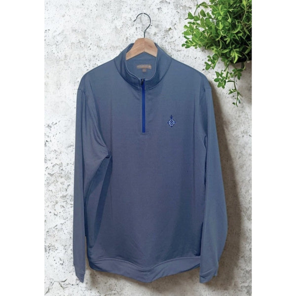 Bayonne Golf Club Peter Millar Crown Sport Perth 1/4 Zip Pullover Sz L Blue NWOT