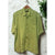 Ermenegildo Zegna Linen Blend Shirt Mens L Green Italy Camp Button Pocket Luxury