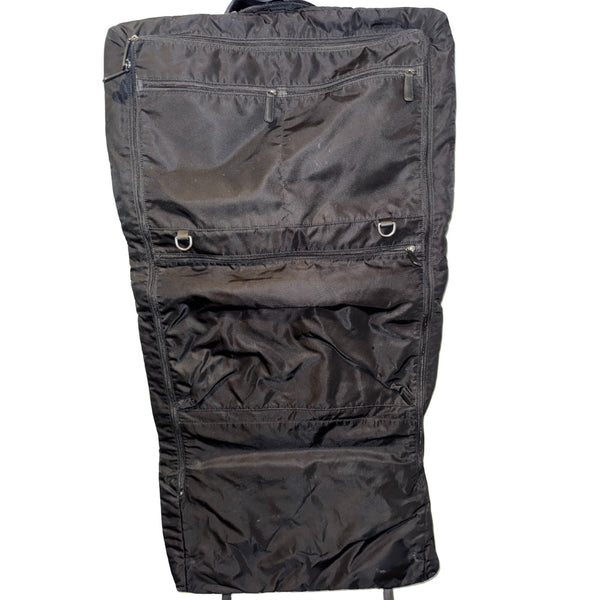 Coach Varick F93316 Nylon Messenger Garment Bag Black Leather Trim Travel Rare