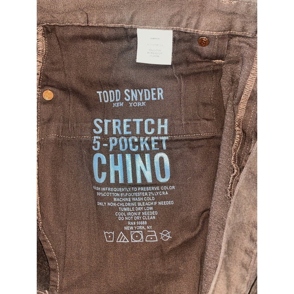 Todd Snyder Straight Fit Stretch 5-Pocket Chino Pants Glazed Pecan 34x32 Mens