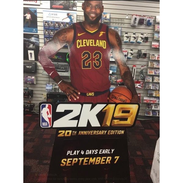 LeBron James NBA 2K19 20th Anniversary Promo Standee Cardboard Display 80” Rare