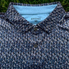 Rhone Golf Polo Shirt Men's M Gray Blue Camo Performance Stretch Short Sleeve