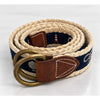 Polo Ralph Lauren Nautical Rope Belt Size 38 Lighthouse Knots D-Ring Vintage