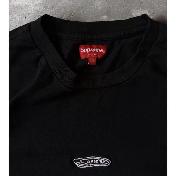 Supreme Oval Top Black T-Shirt Men's XL SS23 Embroidered Logo Made in Portugal