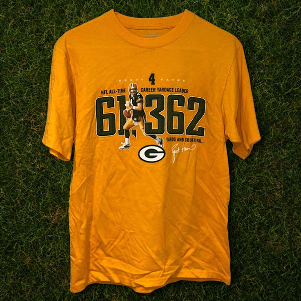 Green Bay Packers Brett Favre 61362 Yards Counting Reebok Shirt Men's S NFL
