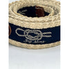Polo Ralph Lauren Nautical Rope Belt Size 38 Lighthouse Knots D-Ring Vintage