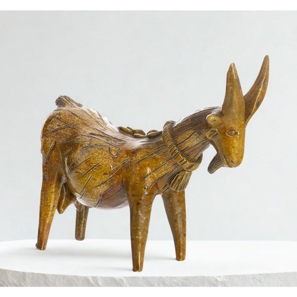 Rosa Ramalho Portugal Folk Art Pregnant Goat Ceramic Sculpture Signed Vintage