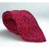 Yves Saint Laurent Vintage 80s Silk Tie Navy Red Geometric Italy Handmade Retro