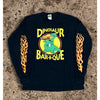 Dinosaur Bar-B-Que Flame Long Sleeve Shirt Black M Syracuse NY Y2K Vintage