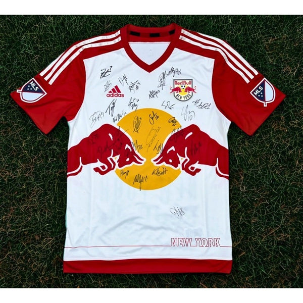 New York Red Bulls 2015 Team Signed Jersey Adidas MLS Sz L Soccer Autographed