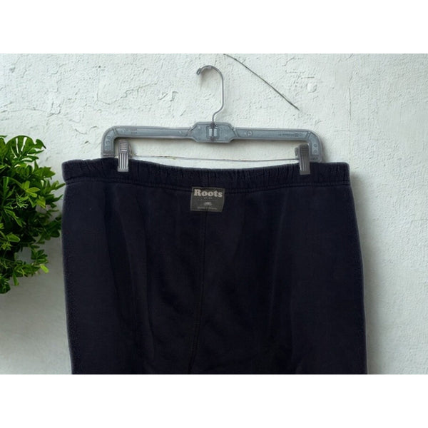 Roots Canada Sweatpants Men’s Large Navy Blue Open Leg Fleece Pants L/G