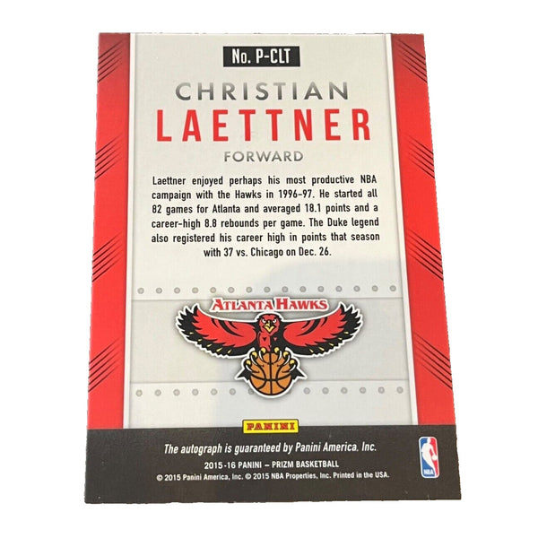 Christian Laettner 2015-16 NBA Panini Prizm Auto #P-CLT Auto