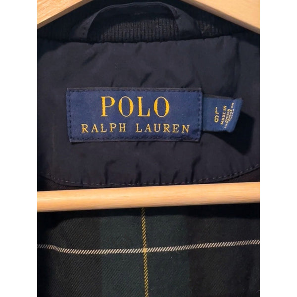 Polo Ralph Lauren Bomber Jacket Blue XL Full Zip Harrington Plaid Lined
