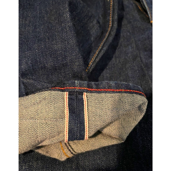 Gustin California Slim Raw Selvedge Denim Jeans Button Fly 32x28 Blue EUC