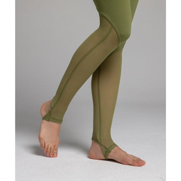 Lululemon Nulu Crisscross Mesh Stirrup Tight Green Leggings Sz 10 LW5ERXS