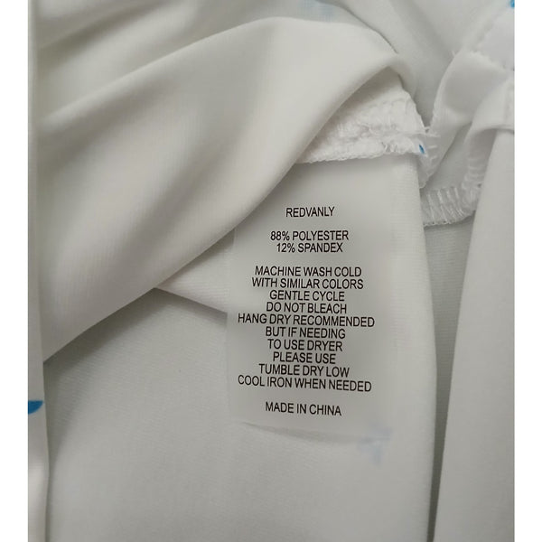 Redvanly Golf Polo Shirt Sz. Medium White Savile Geometric Performance NWT $105