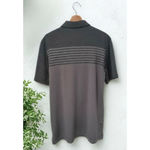 Masters Tech Augusta National Golf Polo Gray Striped Performance Shirt Sz S NWOT