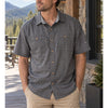 Kuhl Karib Stripe Shirt Men's XL Gray Short Sleeve Performance Button Up 7460