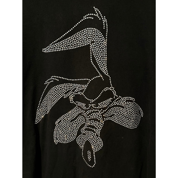 Looney Tunes Wile E. Coyote Rhinestone Graphic Shirt Black Sz. 2XLT Jeweled Tee
