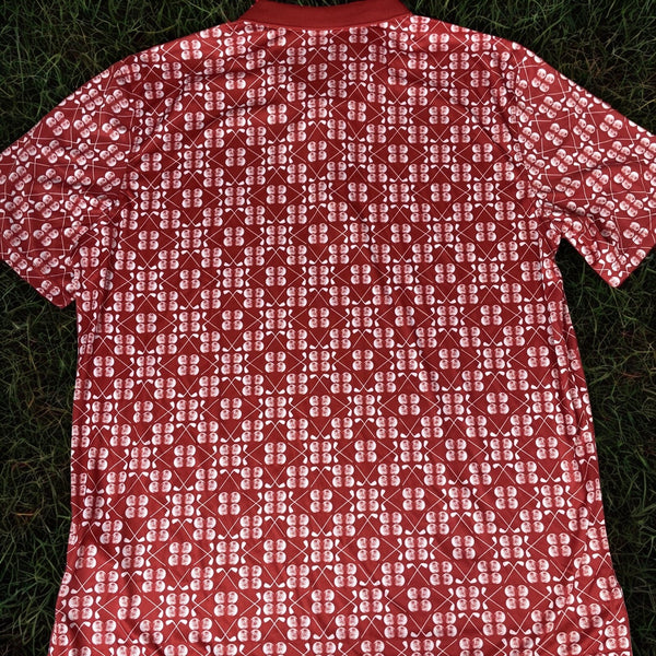 Robert Graham Baritone Clubhouse Golf Polo Shirt Mens M Red Pink Performance NWT