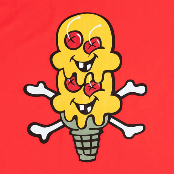 ICECREAM Billionaire Boys Club Two Scoops Tee Tomato Red Sz M EUC