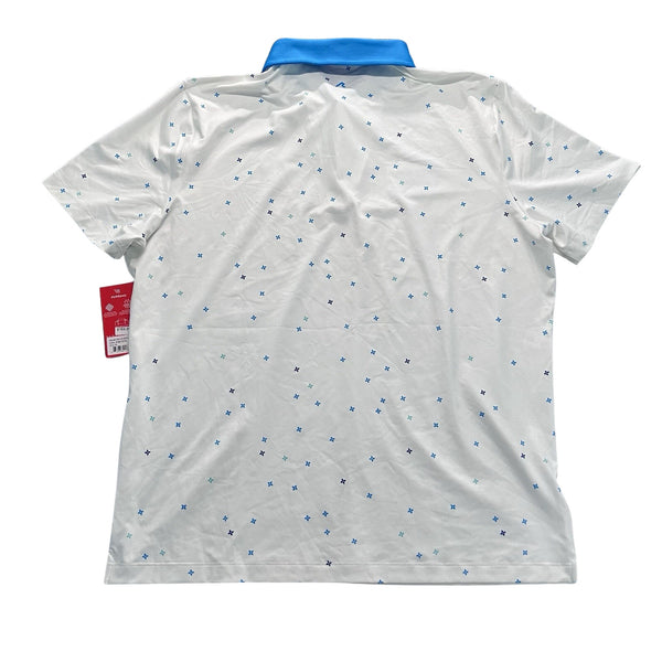 Redvanly Golf Polo Shirt Sz. Medium White Savile Geometric Performance NWT $105