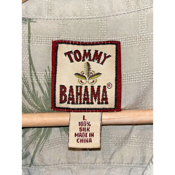 Tommy Bahama Vintage Tag 100% Silk Button Shirt Men's Sz. L Floral Short Sleeve