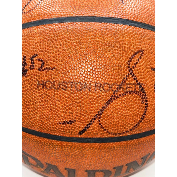 Houston Rockets Team Signed Game Used NBA Basketball 2000–01 Hakeem Final Season