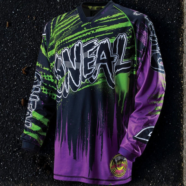 O'Neal Mayhem Crypt Motocross Jersey Monster Energy Style Y2K Purple Green S