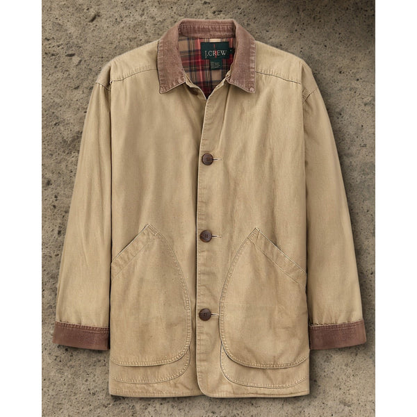 J. Crew Oarsman Chore Jacket XL Plaid Flannel Lined Barn Coat 80s 90s Vintage EUC
