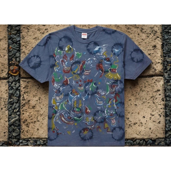 Supreme Clowns Tee Bleached Navy FW19 Week 17 Men’s Medium 100% Cotton