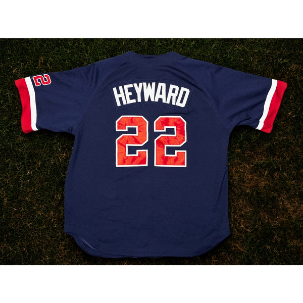 Atlanta Braves Jason Heyward #22 Nike MLB Baseball Jersey Men's L Vintage Navy