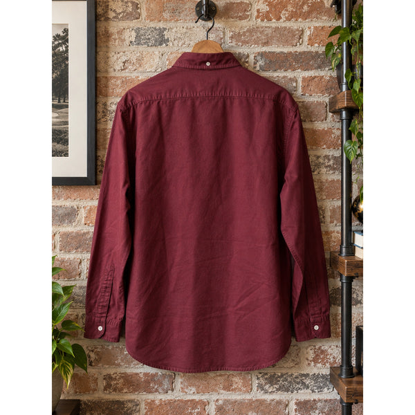 Taylor Stitch The Jack Oxford Shirt Men's 2XL 46 Burgundy Organic Cotton Button