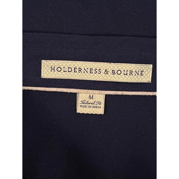 Holderness & Bourne LS Polo Men’s M Navy Tailored Fit Watchung Valley Golf Club