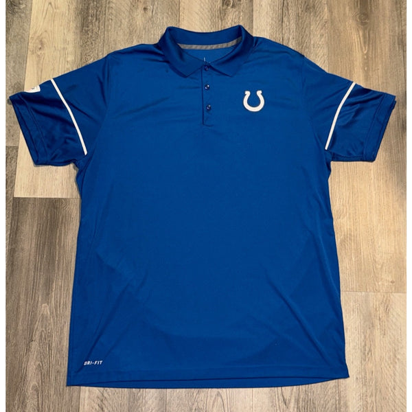 Indianapolis Colts Nike Dri-FIT Polo Shirt Men's XL Blue NFL Training NWOT
