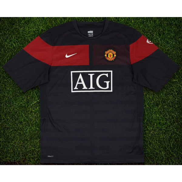 Manchester United Nike Jersey 2XL Black AIG Soccer Training Shirt 2009 2010 EPL