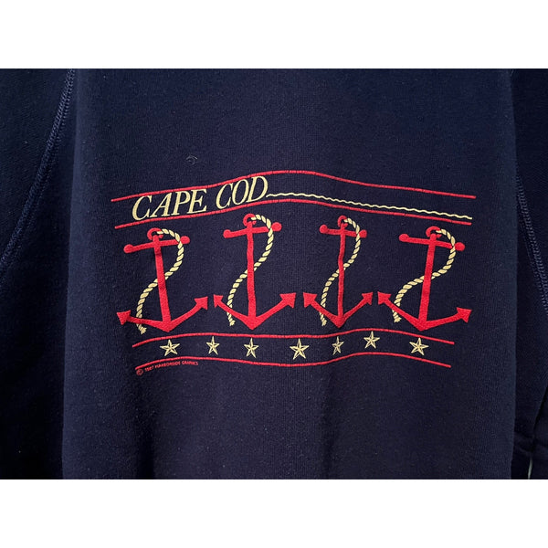 Cape Cod Crewneck Hanes XL USA Made Harborside Graphics Navy Vintage 1987