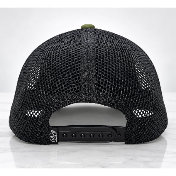 Good Good Golf Stance Trucker Hat Olive Green Black Mesh Snapback OSFA