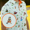 RSVLTS Flintstones Loyal Order of Dinosaurs Golf Polo XL Breakfast Balls NWOT